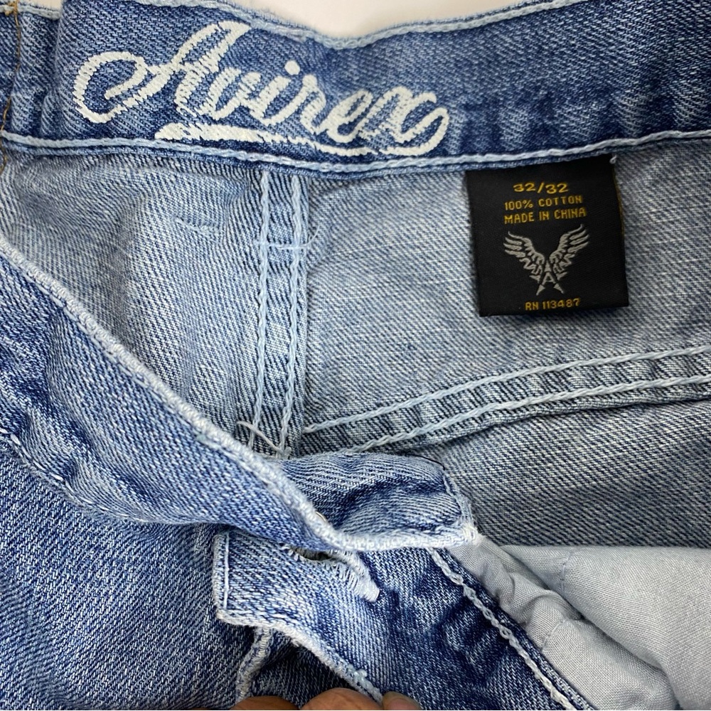 VTG AVIREX Mens Denim Jeans Blue‎ Medium Wash Barrel Leg Y2K Size 32/32 - Picture 5 of 10
